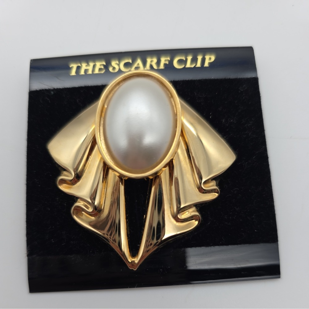 VINTAGE JERI-LOU SCARF CLIP GOLD‎ TONE - OFC11